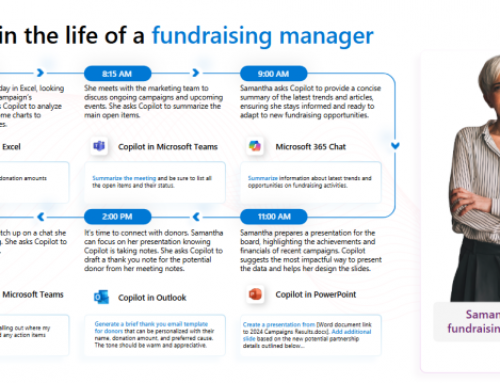 Here’s how @Copilot helps nonprofit fundraising managers work smarter, from analyzing donor data to writing thank-you emails. Download the infographic to follow a day with Copilot in action. 🤖